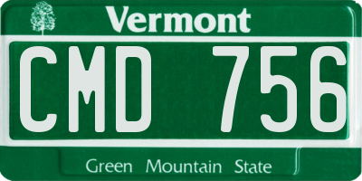 VT license plate CMD756