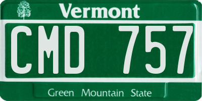 VT license plate CMD757