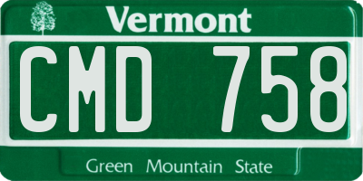 VT license plate CMD758