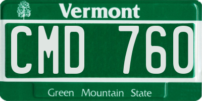 VT license plate CMD760
