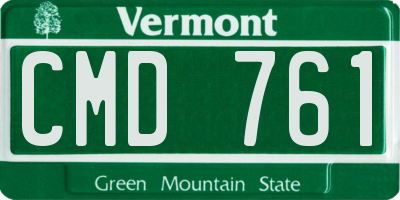 VT license plate CMD761