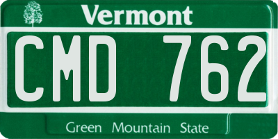 VT license plate CMD762