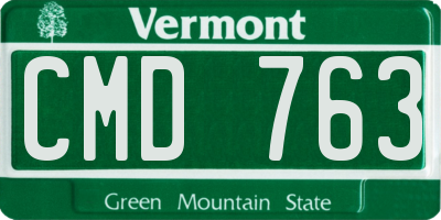 VT license plate CMD763