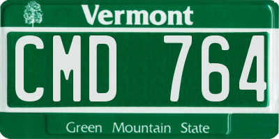 VT license plate CMD764