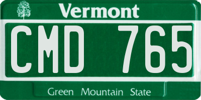 VT license plate CMD765