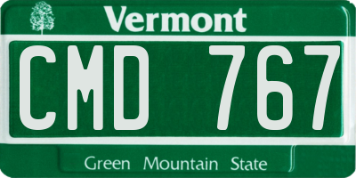 VT license plate CMD767