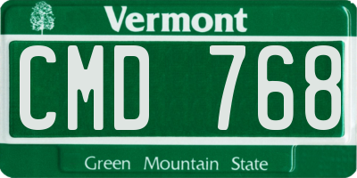 VT license plate CMD768