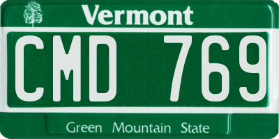 VT license plate CMD769