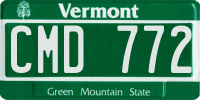 VT license plate CMD772