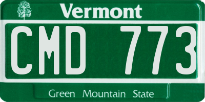 VT license plate CMD773