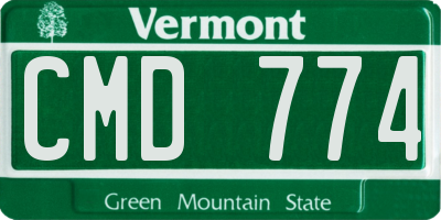 VT license plate CMD774