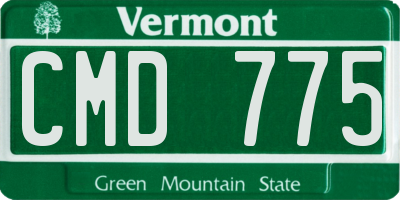VT license plate CMD775