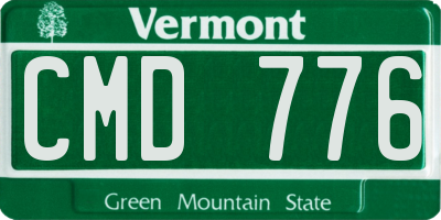 VT license plate CMD776