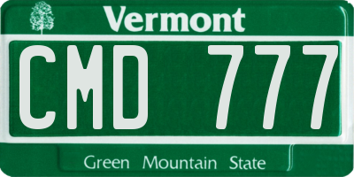 VT license plate CMD777