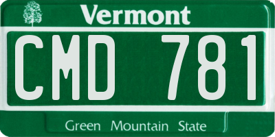VT license plate CMD781