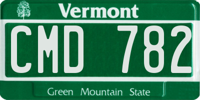 VT license plate CMD782