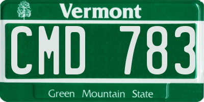 VT license plate CMD783