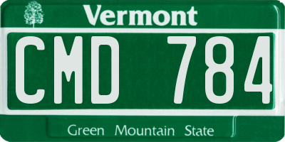VT license plate CMD784