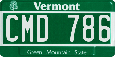 VT license plate CMD786