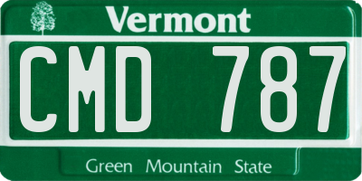 VT license plate CMD787