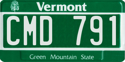 VT license plate CMD791