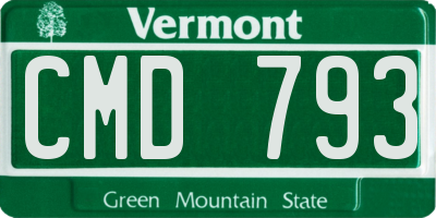 VT license plate CMD793