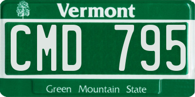 VT license plate CMD795