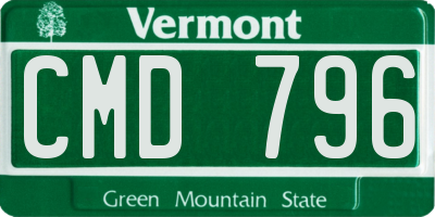 VT license plate CMD796