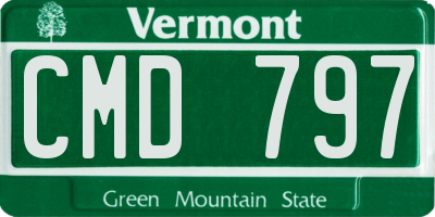 VT license plate CMD797