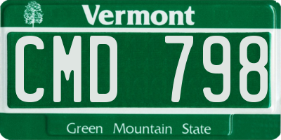 VT license plate CMD798