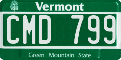 VT license plate CMD799