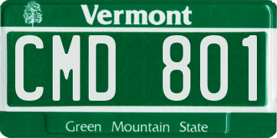 VT license plate CMD801