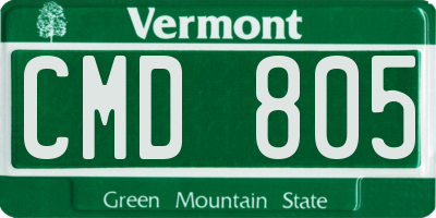 VT license plate CMD805