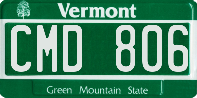 VT license plate CMD806