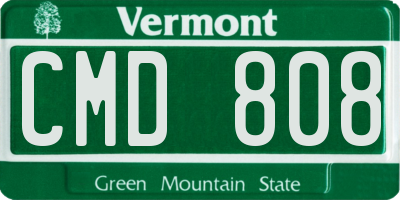 VT license plate CMD808