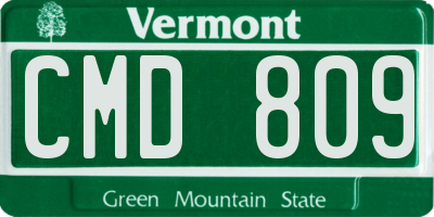 VT license plate CMD809