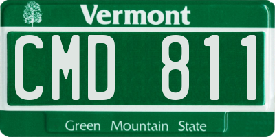 VT license plate CMD811