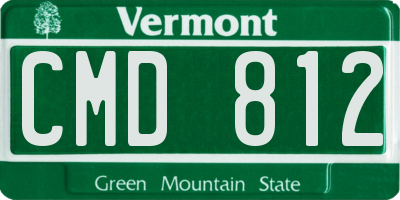 VT license plate CMD812