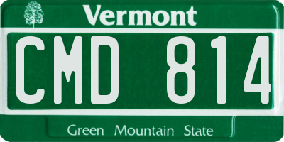 VT license plate CMD814