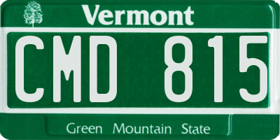 VT license plate CMD815
