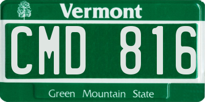 VT license plate CMD816