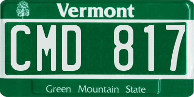VT license plate CMD817