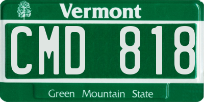 VT license plate CMD818