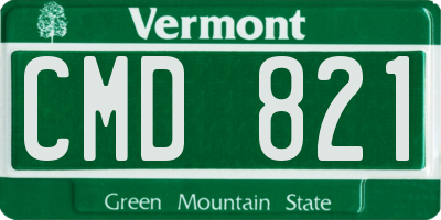 VT license plate CMD821