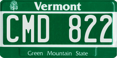 VT license plate CMD822