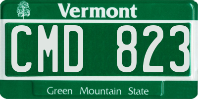 VT license plate CMD823