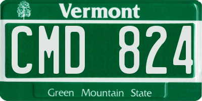 VT license plate CMD824