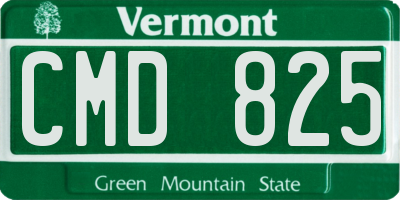 VT license plate CMD825
