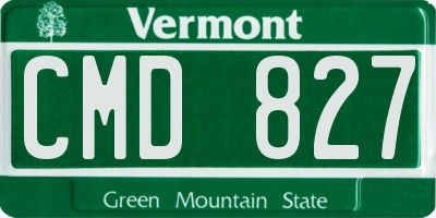 VT license plate CMD827