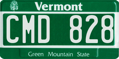 VT license plate CMD828